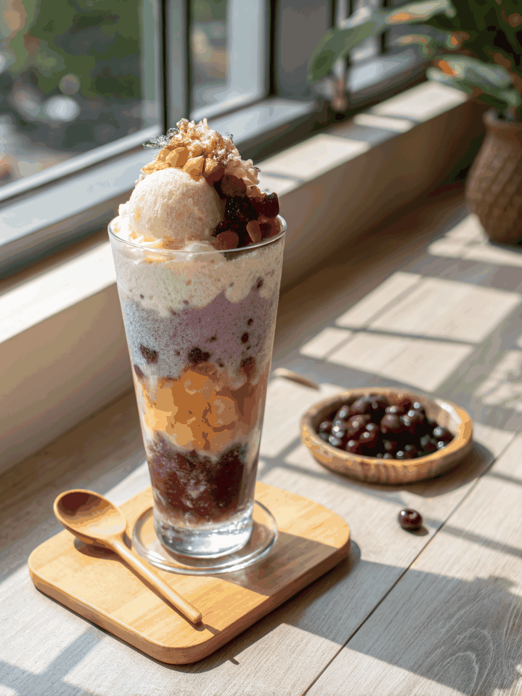 Colorful halo-halo dessert